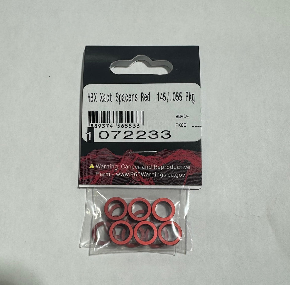 Hoyt HBX Xact Spacers Red    .145/055